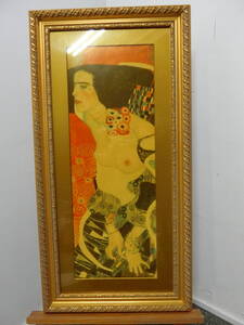 ■得々■Gustav Klimt/クリムト/「ユディト II（ユーディット II）」豪華額入り大判ポスター（複製画） /約横５３ｃｍ×縦１０３ｃｍ/２０/