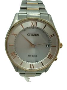 CITIZEN◆eco-drive/ソーラー腕時計/アナログ/ステンレス/WHT/SLV/SS/H415-S115132