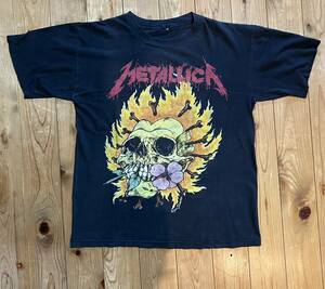 90s vintage METALLICA pushead Burning Flower Tシャツ メタリカ パスヘッド megadeath slayer nirvana nine inchi nails iron maiden