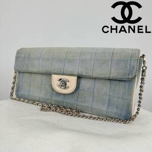 シール有 シャネル CHANEL チョコバー ココマーク ターンロック チェーンバッグ チェーンショルダーバッグ チェーンウォレット デニム