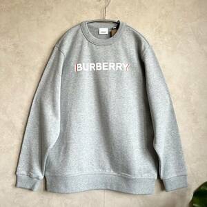 【新品未使用タグ付き】 BURBERRY バーバリー クルーネック ロゴプリントスウェット トレーナー グレー 80688071002