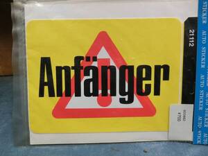 AUTOSTICKER《Anfanger》ステッカー