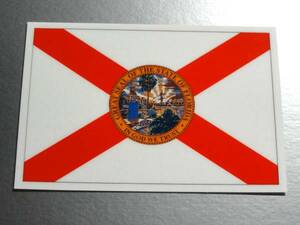 1■USA_フロリダ州旗ステッカー Sサイズ 5x7.5cm 1枚■Florida Flag decal アメリカ アメリカン USA 耐水シール マイアミ タンパ (2