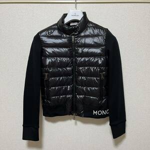 1円 極美品 MONCLER モンクレール ダウンジャケット MAGLIA CARDIGAN TRICOT マグリア カーディガン ニット ロゴ 黒 ブラック XS 