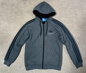 ◎良品◎極暖◎adidas Originals アディダスオリジナル裏ボアパーカージャケット Size S グレー×ブラック