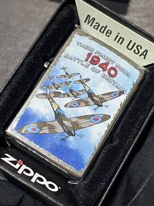 zippo 戦闘機 1940 特殊加工 シルバーダスト 希少モデル 2018年製 シルバーインナー 2018年製 ケース 保証書付き