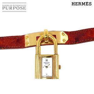 エルメス HERMES ケリーウォッチ ヴィンテージ レディース 腕時計 オーストリッチ レッド ホワイト クォーツ カデナ Kelly Watch 90266694