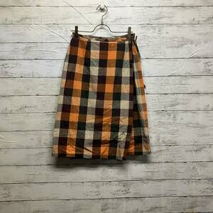 【OLIVE des OLIVE】日本製ブロックチェック巻きスカート