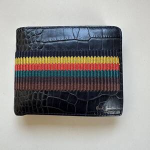 ポールスミス　Paul Smith 二つ折り財布　クロコ型押し