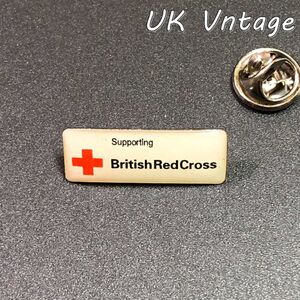 イギリス 輸入　雑貨 ラベルピン　ピンバッジ 　『 BRITISH RED CROSS　赤十字 』　バッチ　(BAT666)