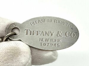 ●中古 TIFFANY & Co. ティファニー シルバー リターントゥ オーバルタグ ボールチェーン 925刻印 ネックレス