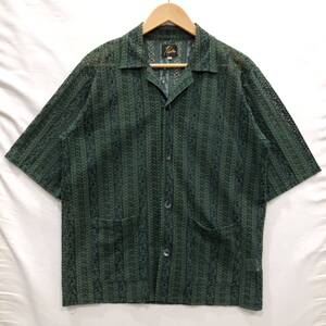 【needles】 半袖シャツ ニードルズ M 緑 グリーン 無地 KP184 22SS CABANA SHIRT ts202408