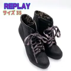 ✨美品✨REPLAY リプレイ ショートブーツ ブーティ ブラック サイズ35