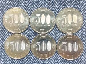 【５００円硬貨】　令和元年　２年　新旧３年　４年　５年　６枚セット