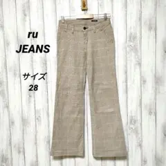 ru JEANS サイズ28　チェック柄ストレッチパンツ