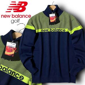 新品 new balance ニューバランス ゴルフ 定価1.5万 dyna hot 蓄熱保温 防風 防寒 ジャガード タートルネック ニット セーター 5 L ◆B4620