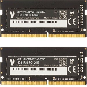 v-color Hynix IC ノートPC用メモリ DDR4 2666MHz PC4-21300 32GB (16GB×2枚) SO-DIMM 2Gx8 1.2V CL19 iMac対応 TN416G26D819K-VC