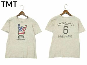 TMT ティーエムティー ビッグホリデー 春夏 星条旗★ LOVE&MARINE ロゴ 半袖 カットソー Tシャツ Sz.S　メンズ 日本製　A4T05215_5#D