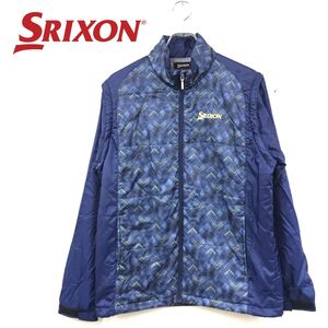 1I2252-R◆srixon スリクソン ジップアップ2wayナイロンジャケット◆サイズM メンズ 紳士 アウター ゴルフウェア 秋冬 中綿 ネイビー