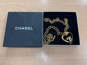 CHANEL シャネル ココマーク ハートモチーフ ゴールドチェーンネックレス 95P レディース アクセサリー GOLD GP 箱あり 正規品