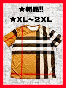 ★新品！◆大き目XL~2XL相当◆送料無料！◆人気で定番*ノバチェック柄,半袖シャツ(ベージュ,黒,赤)サラッと滑らか*夏*海*スポーツ*キャンプ