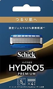 ハイドロ Schick(シック) ハイドロ5 プレミアム つるり肌へ 替刃 (4コ入) スキンガード付 5枚刃 グリーン