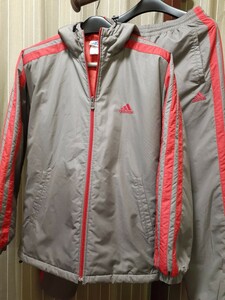 美品/希少/90s/ヴィンテージ/アディダス/adidas/万国旗タグ/パフォーマンスロゴ/中綿ジャケット/上下セット/ナイロン/グレー/L/￥19800円/