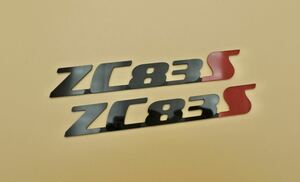 スズキ スイフトRS ZC83S Handmade Emblem オリジナル 手作りミニエンブレム　2個セット(ブラック+レッド)