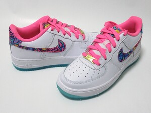 NIKE AIR FORCE 1 GS 白 ピンク ブルー 23.5cm ナイキ エアフォース1 レディース ジュニア マルチカラー DZ4883-100