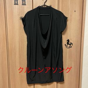 ☆1000円スタート！MクルーンアソングCROONASONGドレープネックチュニック ワンピースフェミニンゴスロリ地雷系pr