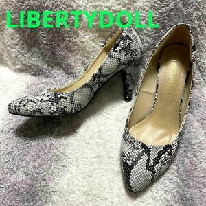 s232 LIBERTYDOLL ポインテッドトゥ ヒール パイソン柄 オシャレ