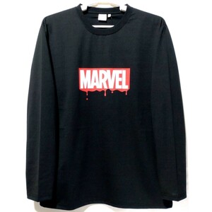 特価/未使用【サイズ=3L(2XL)】MARVEL/マーベル/メンズ/長袖/Tシャツ/胸囲=106～114cm/black