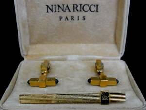 ◎№4553◎■④■ニナリッチ【NINA RICCI】【ゴールド】■カフス＆ネクタイピン セット♪