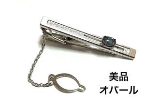 美品　オパール　天然石付き　シルバー ネクタイピン