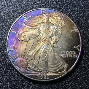 外国銀貨 アメリカ古銭 1989年 直径：40.5mm 重さ：30.79g （★外国古銭★onecoin0509-32.★ah000L500）