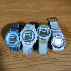  中古◆ジャンク腕時計◆CASIO(カシオ)baby-G◆4個まとめて◆デジタル◆アンティーク◆コレクション◆ZR0605