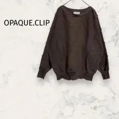 OPAQUE.CLIP ボタンデザインドルマンスリーブニット ボートネック 綿