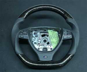 BMW♪Steering/『F01F02F07F11F13ウッドコンビBKポプラ/Gun Grip/Mスポーツ