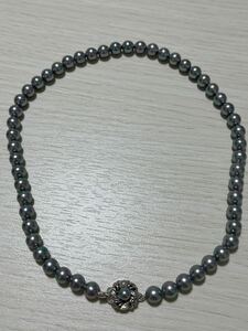 【Y24101502】1円〜 パール ネックレス パールネックレス アクセサリー SILVER 真珠 ジュエリー ブラック ブラックシルバー ユニセックス