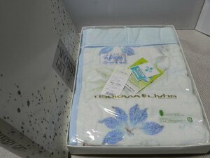 西川産業　ガーゼパフローザ　タオルケット　シングル　未使用品　花柄　ブルー系　抗菌防臭加工