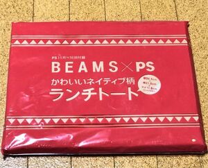 新品未開封★ PS (ピーエス) 2010年11月号 付録 BEAMS ビームス ネイティブ柄ランチトート ◆送料無料 匿名配送 