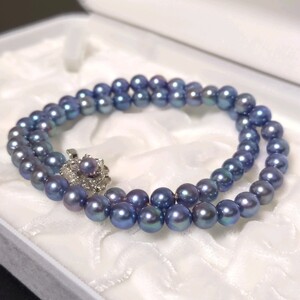 【アコヤ真珠】6.5-7.0mm 44.5cm ネックレス 本真珠 アクセサリー SILVER pearl あこや パール