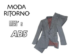 送料込み メンズAB5◇MODA RITORNO◇シングルスーツ スラックス２本あり gray