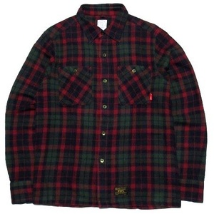 美品 WTAPS UNION L/S 01 SHIRTS COTTON TEXTILE Sサイズ 長袖 チエック フランネル シャツ Red レッド ダブルタップス