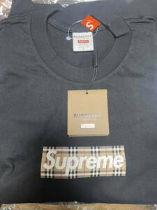 【新品タグ付き】Supreme Burberry Box Logo T-shirt L Black シュプリーム バーバリー Tシャツ Lサイズ