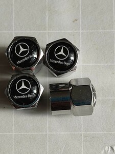 銀文字　メルセデスベンツ　Mercedes-Benz　ホイール エアバルブキャップ