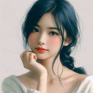 「私そんなに綺麗かしら？」絵愛画楽（AI-Garaku）AI絵画　オリジナルプリント　落款・サイン有 (No.f203-b) 美人　残３枚