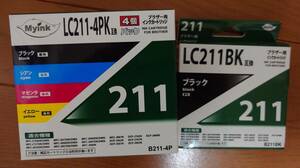 【送料込・未使用・訳あり】brother ブラザー 互換インク LC-211 4色セット＋ブラック1個