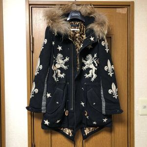 ARMED アームド ニット モッズ コート 裏地レオパード フード ファー フィッシュテール パーカ パーカー KNIT FISHTAIL PARKA COAT 