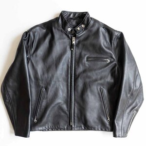 【美品/ビッグサイズ】SCHOTT【641/シングルライダースジャケット】46 ボアライナー付き レザージャケット アメリカ製 ショット 2404555